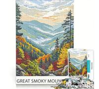 Rompecabezas de 1000 Piezas para Adolescentes Arte de Las Grandes Montañas Humeantes, Juguetes para armar, Mejora la Memoria, Colección de Artistas, Bellas Artes 50x75cm