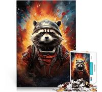 Rompecabezas de 1000 Piezas para Adolescentes Arte de Mapache Entrena tu Cerebro y Tus Manos Regalos de cumpleaños, Regalos, Arte Mural 75x50cm