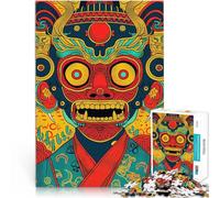 Rompecabezas de 1000 Piezas para Adolescentes Arte de máscaras japonesas Oni Yokai Montaje de Patrones Grandes Regalos y Juguetes 38x26cm
