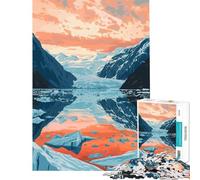 Rompecabezas de 1000 Piezas para Adolescentes Arte de Puesta de Sol en Alaska Juego práctico Juguetes educativos Regalos de Amigo Invisible Vacaciones en casa para Pasar el Tiempo tamaño 38x26cm