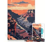 Rompecabezas de 1000 Piezas para Adolescentes Arte de Viaje al Gran Cañón,Juego de Bordes limpios,Juego de concentración,Regalo,Juego de Juego inactivo,Arte de Pared navideño (50x75cm)