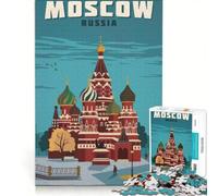 Rompecabezas de 1000 Piezas para Adolescentes Arte de Viaje de Moscú Rusia Juego práctico Mejora la Memoria cumpleaños y Navidad 50x75cm
