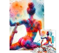 Rompecabezas de 1000 Piezas para Adolescentes Arte de Yoga y Acuarela para cumpleaños y Navidad Mejora la Memoria Juego Imposible Apto para Mayores de 14 años (50x75cm)