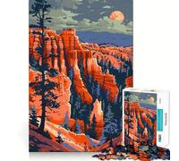 Rompecabezas de 1000 Piezas para Adolescentes Arte del Cañón Bryce,Utah Juego de Ajuste Desafío Mental Juguete para un Momento de diversión Tranquila Escena navideña Arte (38x26cm)