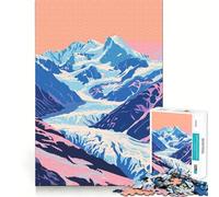 Rompecabezas de 1000 Piezas para Adolescentes Arte del Lago Glaciar de Alaska,Arte de Bordes precisos,Juguete de Entrenamiento Cerebral,Juego de Entretenimiento,Exhibición de Arte navideño (38x26cm)