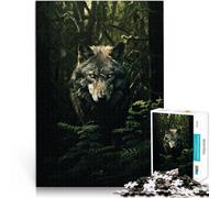 Rompecabezas de 1000 Piezas para Adolescentes Arte del Lobo Juguetes de Juego para Regalo Familiar Mejorar el Amor Entre Parejas 52x38cm