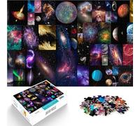 Rompecabezas de 1000 Piezas para Adolescentes Arte en Mosaico de Planetas Juegos educativos con póster a Juego y Hoja de Trivia 38x26cm