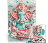 Rompecabezas de 1000 Piezas para Adolescentes Arte en Papel de Ganesha, Juego práctico, desafío difícil, cumpleaños 50x75cm