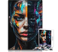 Rompecabezas de 1000 Piezas para Adolescentes, Arte Facial Abstracto, diversión Familiar y Noche de Juegos, patrón de ensamblaje, Gran Regalo, tamaño 38x52cm