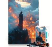 Rompecabezas de 1000 Piezas para Adolescentes Arte fantástico de Burning Kingdom,Juego de Ajuste preciso,diversión y Entretenimiento,Arte de Pared navideño (50x75cm)