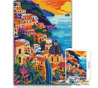 Rompecabezas de 1000 Piezas para Adolescentes, Arte Italiano, Costa Amalfitana, diversión Familiar y Noche de Juegos, análisis y lógica, Regalo de cumpleaños, tamaño 38x52cm