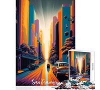 Rompecabezas de 1000 Piezas para Adolescentes Artsy San Francisco Juguetes antiestrés Grandes Regalos y Juguetes Juego de ingenio Entrena tu Cerebro y Tus Manos tamaño 38x52cm