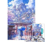 Rompecabezas de 1000 Piezas para Adolescentes Ascenso al Templo Sakura Rompecabezas para Adultos antiestrés Regalos para Mujeres Difícil y desafiante (Tamaño 38x26cm)
