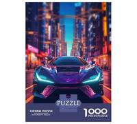 Rompecabezas De 1000 Piezas para Adolescentes Asian Neon City Sports Car Rompecabezas para Adultos Juegos De Relajación Desafío Difícil Desafío Educativo 38x26cm/1000pcs