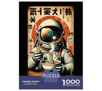 Rompecabezas De 1000 Piezas para Adolescentes Astronaut Eating Ramen in Space Rompecabezas para Adultos Juegos Relajantes Mejora La Memoria Ayuda A Ejercitar El Cerebro 70x50cm/1000pcs
