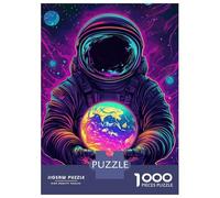 Rompecabezas De 1000 Piezas para Adolescentes Astronaut Holding Earth Rompecabezas para Adultos Juegos Relajantes Decoración Desafío Educativo 38x26cm/1000pcs