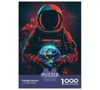 Rompecabezas De 1000 Piezas para Adolescentes Astronaut Holding Earth Rompecabezas para Adultos Juegos De Relajación Desafío Difícil Desafío Educativo 52x38cm/1000pcs
