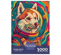 Rompecabezas De 1000 Piezas para Adolescentes Astronaut Husky Space Rompecabezas para Adultos Juego De Ingenio Análisis Y Lógica Actividades Divertidas En Casa, 38x26cm/1000pcs