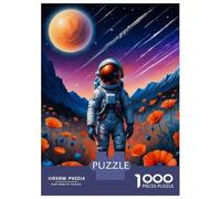 Rompecabezas De 1000 Piezas para Adolescentes Astronaut in Space with Flowers Rompecabezas para Adultos Juegos Relajantes Regalos para Mujeres 52x38cm/1000pcs