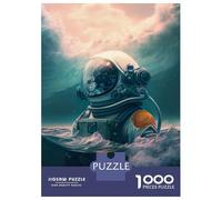 Rompecabezas De 1000 Piezas para Adolescentes Astronaut In The Ocean Rompecabezas para Adultos Juguetes Antiestrés Regalos para Mujeres Interacción Entre Padres E Hijos 52x38cm/1000pcs