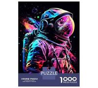 Rompecabezas De 1000 Piezas para Adolescentes Astronaut Neon Light Color Rompecabezas Juego De Ingenio Decoración De Pared Regalos De Cumpleaños Y Únicos 52x38cm/1000pcs