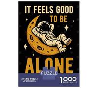 Rompecabezas De 1000 Piezas para Adolescentes Astronaut on Moon - Alone Time Rompecabezas para Adultos Juegos Familiares Regalos para Mujeres Cumpleaños 52x38cm/1000pcs