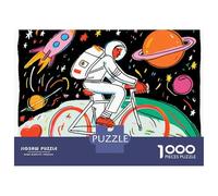 Rompecabezas De 1000 Piezas para Adolescentes Astronaut Riding Bicycle in Space Rompecabezas para Adultos Juguetes DIY Alivio del Estrés Oferta como Regalos para Toda La Familia 38x26cm/1000pcs