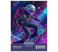 Rompecabezas De 1000 Piezas para Adolescentes Astronaut Snowboarding in Space Rompecabezas para Adultos Juego Familiar Análisis Y Lógica Interacción Entre Padres E Hijos 70x50cm/1000pcs