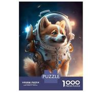 Rompecabezas De 1000 Piezas para Adolescentes Astronaut Space Corgi Dog Rompecabezas para Adolescentes Juego Práctico Desafío Difícil Oferta como Regalo para Toda La Familia 38x26cm/1000pcs