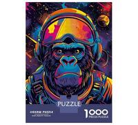 Rompecabezas De 1000 Piezas para Adolescentes Astronaut Space Gorilla Rompecabezas para Adultos Juegos Relajantes Ensamblaje De Patrones Regalos De Cumpleaños Y Únicos 52x38cm/1000pcs