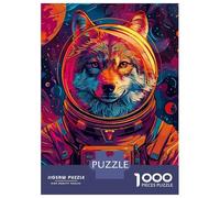 Rompecabezas De 1000 Piezas para Adolescentes Astronaut Space Wolf Rompecabezas para Adolescentes Juguetes Antiestrés Regalos para Mujeres Regalos para Reducir El Estrés 52x38cm/1000pcs