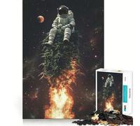 Rompecabezas de 1000 Piezas para Adolescentes Astronauta,Arte Cósmico,Bordes Precisos,Juguete de Entrenamiento Cerebral,Juego para Momentos Acogedores,Exhibición de Arte Navideño (38x52cm)