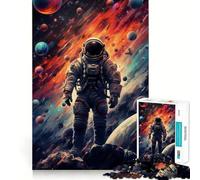 Rompecabezas de 1000 Piezas para Adolescentes Astronauta,asteroide,Caminando,decoración,Juego cognitivo,Juguete para el Tiempo Libre, Relajante (38x52cm)