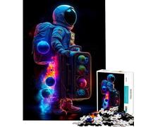 Rompecabezas de 1000 Piezas para Adolescentes Astronauta con Maleta de Planetas Juego desafiante Juguete Educativo Una Obra de Arte Excelentes Regalos y Juguetes (Tamaño 38x52cm)