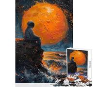 Rompecabezas de 1000 Piezas para Adolescentes Astronauta contemplando un océano ardiente Juego Imposible de análisis y lógica Juguetes de decoración para el hogar Regalos para Reducir el estrés