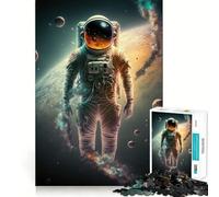 Rompecabezas de 1000 Piezas para Adolescentes Astronauta en el Espacio Decoración con Corte preciso Juego cognitivo Juguete para el Tiempo Libre Regalo Relajante de Navidad (38x52cm)