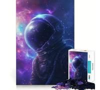Rompecabezas de 1000 Piezas para Adolescentes Astronauta en el Espacio Diversión con articulaciones Suaves Entrenamiento Mental Juego Casual Ideal para el Tiempo Libre Decoración navideña (38x26cm)