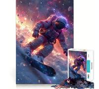 Rompecabezas de 1000 Piezas para Adolescentes Astronauta en el Espacio,Surfista,decoración de Corte preciso,Juego cognitivo,Juguete para el Tiempo Libre,Regalo Tranquilo de Navidad (38x52cm)