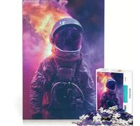 Rompecabezas de 1000 Piezas para Adolescentes: Astronauta en Llamas en el Espacio, decoración de Pared de Juguete, Entrena tu Cerebro y Tus Manos, Gran Regalo para los Amantes de los Videojuegos,
