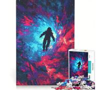 Rompecabezas de 1000 Piezas para Adolescentes: Astronauta en un Colorido vórtice Espacial, decoración de Pared, Juguete para divertirse en Familia, para Fortalecer el Amor Entre Parejas 50x75cm