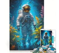 Rompecabezas de 1000 Piezas para Adolescentes: Astronauta en un Lugar mágico, Juguetes para armar, decoración de Pared, con Piezas de Formas aleatorias Que encajan Perfectamente 50x75cm