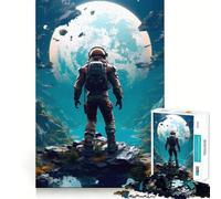 Rompecabezas de 1000 Piezas para Adolescentes Astronauta en un Planeta alienígena Arte de Corte Limpio Juego Creativo Juguete Juego Relajante Arte (38x26cm)