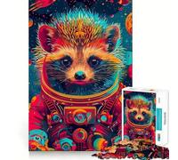 Rompecabezas de 1000 Piezas para Adolescentes Astronauta,Erizo Espacial,Articulaciones Suaves,Diversión para Entrenar la Mente,Juego Casual,Tiempo de Juego,Arte Navideño (50x75cm)