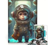 Rompecabezas de 1000 Piezas para Adolescentes: Astronauta, Espacio, Mono, Simio Juguete Decorativo para Pared Difícil y desafiante Gran Regalo para los Amantes de los Videojuegos 50x75cm