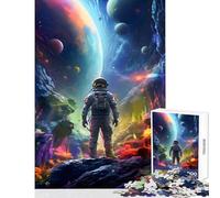 Rompecabezas de 1000 Piezas para Adolescentes Astronauta Espacio Salvaje Juguetes antiestrés Grandes Regalos y Juguetes Juego Familiar interacción Entre Padres e Hijos tamaño 38x52cm