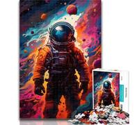 Rompecabezas de 1000 Piezas para Adolescentes, Astronauta Extraterrestre en el Espacio, para Adolescentes y Adultos, Entrena tu Cerebro y Tus Manos, Regalo de cumpleaños, 26x38cm