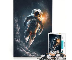 Rompecabezas de 1000 Piezas para Adolescentes: Astronauta flotando en el Espacio Juego práctico para divertirse en Familia Ideal para Decorar el Escritorio 38x52cm