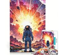 Rompecabezas de 1000 Piezas para Adolescentes: Astronauta Frente a una explosión cósmica, Juego Imposible, Actividades Divertidas para Hacer en casa, cumpleaños y Navidad 38x26cm