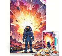 Rompecabezas de 1000 Piezas para Adolescentes: Astronauta Frente a una explosión cósmica, Juego Imposible, Actividades Divertidas para Hacer en casa, cumpleaños y Navidad 50x75cm