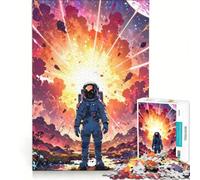 Rompecabezas de 1000 Piezas para Adolescentes: Astronauta Frente a una explosión cósmica Juego práctico, Divertido y con Humor Regalo de cumpleaños y Original 38x52cm